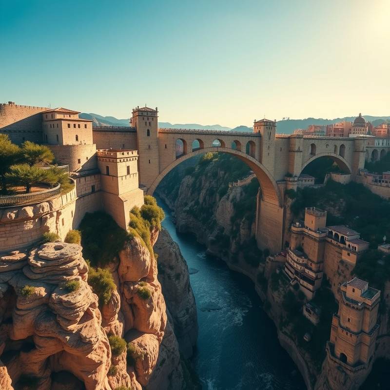 El Puente Nuevo de Ronda, un impresionante puente de piedra que une dos acantilados sobre el río Tajo.