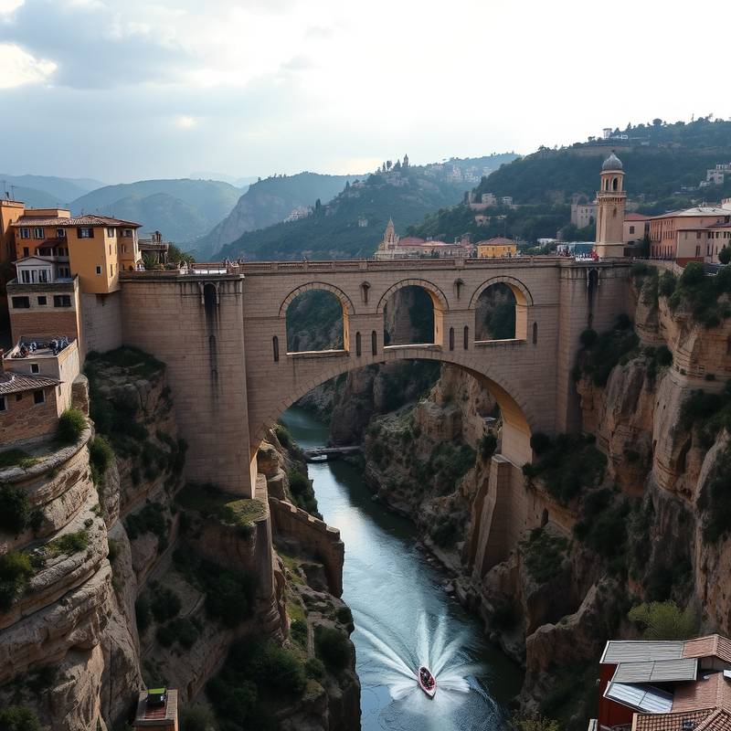 El Puente Nuevo de Ronda, un impresionante puente de piedra que une dos acantilados sobre el río Tajo.